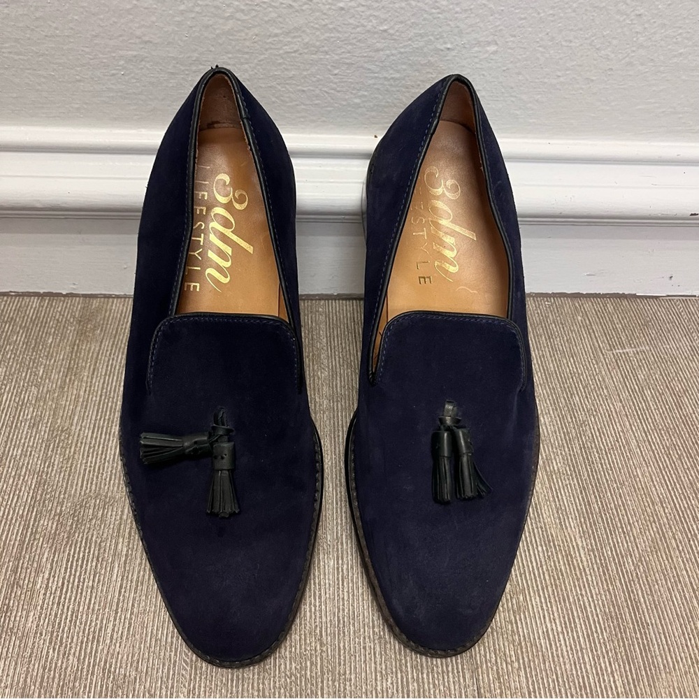 3dm Lifestyle Sophisticated Blue Suede Slip-On Loafers with Tassels